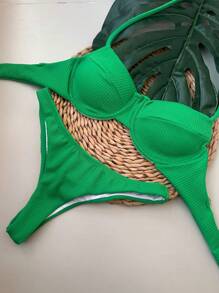 Women Bikini Sets - Green Flag - View 2