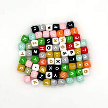 26 piezas de cuentas de silicona de 12 mm con letras del alfabeto mezcladas, suministros para hacer manualmente llaveros, cadenas de bolso, cadenas de teléfono, pulseras, collares y joyería