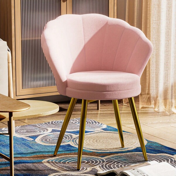 Lot de 1 fauteuil en velours avec dossier en velours doux et pieds en métal noir pour salon, chambre, coiffeuse 42 x 40 x 80 cm