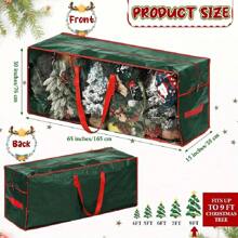 1 pieza Bolsa de almacenamiento impermeable para árbol de Navidad con ventana de visualización - Bolsa de plástico rectangular con cremallera gruesa, adecuada para árbol de Navidad artificial de 7.5/9.5 pies, a prueba de polvo, polilla y humedad, con asa, conveniente para almacenar debajo de la cama o en el armario - Multicolor - Ver 4