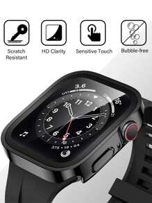 Apple Watch 表壳 40/41/42/44/45/46/49mm 男女通用，黑色/银色/玫瑰金/蓝色，硬质 PC 材质，菱形直边，二合一屏幕保护膜，防震、防刮、防尘，兼容 Apple Watch Ultra/Series 10/SE/9/8/7/6/5/4