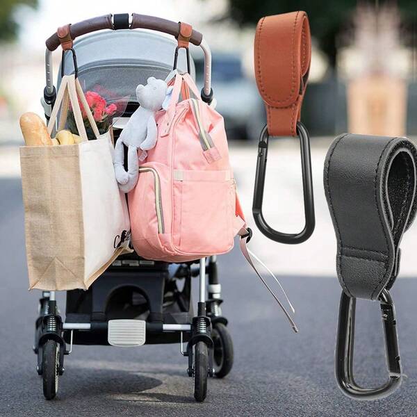 1PC Stroller Hooks For Bags Universal Stroller Clip And Hooks Metal Stroller Carabiner Clip Baby Stroller Accessories Mommy Hook For Diaper Bag Shopping Bag Groceries Purse