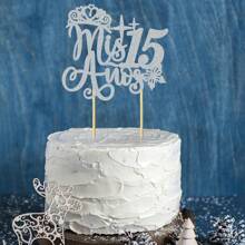 1Pc Glitter Cake Topper, 15th Birthday Cake Topper, Hello 15, Happy 15th Birthday Party Decorations