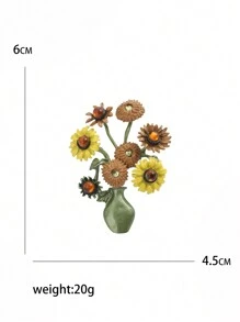 Spille in stile elegante con smalto a tema Van Gogh e girasole, accessori gioiello adatti come regalo per donne, unisex, ufficio, feste, amici, San Valentino, mamma, festa della mamma
