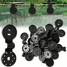 50/100pcs Round Thickened Plastic Shade Cloth Clips - Shade Cloth Accessories For Sun Shade Net, Anti Bird Netting, Garden Netting, And Shade Fabric Fixing - Durable And Easy To Use - Black - View 12