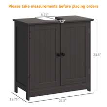 HOMCOM Under Sink Bathroom Cabinet With 2 Doors And Shelf, Pedestal Sink Bathroom Vanity Furniture, Coffee - Coffee Brown - View 3