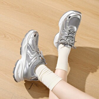 Women's New Outdoor Sports Shoes, Thick Sole Dad Casual Hiking Trekking Shoes