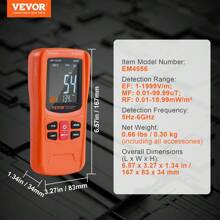 Digital LCD 3-In-1 EMF Meter Electromagnetic Radiation Detector RF 5G