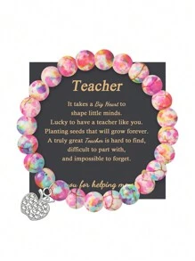 1PC Valentine's Day Gift For Teacher Apple Bracelet, Mother's Day Gift For Teacher, Christmas Gift For Teacher Apple Bracelet, Teacher's Day Gift For Teacher, Thanks Gift For Teacher, Mom, Mother, Mother's Day, Gift