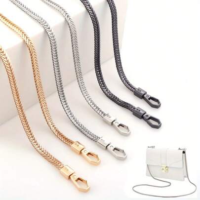 Snake Bag Chains Bag Chain Strap Replacement 7mm Wide Flat Chain Strap With Alloy Swivel Clasps Metal Chains For Wallet Clutch Satchel Tote Bag Shoulder Crossbody Bag