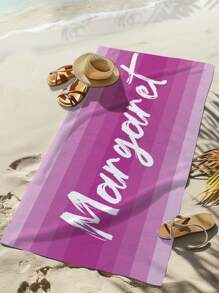 1pc Customized Ombre Color Multi-Color Graphic Microfiber Beach Towel, Fashionable Pool/Beach/Travel Blanket For Vacation, Leisure, Multi-Functional, Anti-Mold, Ornamental, Reusable, Exquisite, Stylish, High-Quality, Adorable, Modern, Colorful, Soft, Comfortable, Custom, Unique, Personalized, Ideal Gifts For Him, Ideal Gifts For Her, Her, Boyfriend, Girlfriend, Dad, Mom, Family, Friends, Son, Daughter, Kids, Kitchen, Dining Room, Bedroom, Office, Living Room, Home, Garden, Tea Room Summer Holiday Bathroom Decor Beach Essentials,Vacay Vibes - Multicolor - View 21