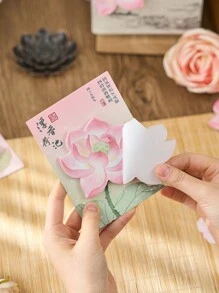 1pc Random Floral Shaped Sticky Notes Memo Pad, Student Office Supplies,School Supplies,Back To School - Multicolor - View 3
