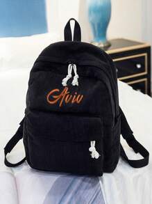 Balo thêu nhung kẻ tùy chỉnh, nhiều màu, thích hợp cho trường học, cao đẳng, du lịch và giải trí ngoài trời, thiết kế dành cho cả nam và nữ dành cho học sinh trung học cơ sở/trung học phổ thông Ý tưởng quà tặng mùa đông cho bé trai và bé gái ngày lễ tình nhân - Nhiều màu - Xem 15