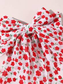 1pc Women's Minimalist Elegant Red/Pink Flower & Bow Print Ribbon Hair Clip, Suitable For Daily, Party, Valentine's Day Gift For Girlfriend, Couples, Claw Clips, Hair Slide, Hair Barrettes - Multicolor - View 8