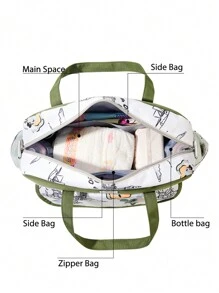 Fashionable Multi-Function Large Capacity Lightweight Handbag Mother And Baby Out Bag, Mom Messenger Diaper Bag - Multicolor - View 3