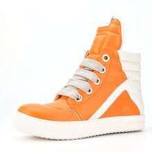 High-Top Thick-Soled Casual Personality Fashion Thick Laces Ladies' Sneakers All-Match Fashion Casual Shoes For Women - 桔色 - 查看 5