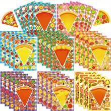 8/16pcs Pizza & Dessert Stickers For DIY, Party Decorations, Gift Bags, Sticker Book, Birthday Crafts