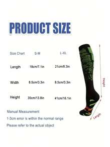 1 双男女款压缩袜骑行袜户外运动足球袜高尔夫袜大腿长款男女通用户外运动护理袜 - 彩色 - 查看 5