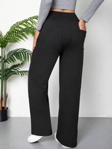 Teen Girls Elastic Waist Wide Leg Yoga Pants With Pockets (AZ223)