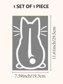 1pc Cute White Kitten Sticker Pattern For Car Rear Windscreen Wiper Bus School Bus Sticker, Add Some Fun To Your Car!11.61*7.59inch