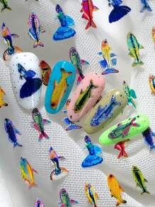 1 pește tropical drăguț multicolor, autocolant pentru arta unghiilor element de modă, potrivit pentru utilizarea personală a unghiilor - Multicolor - Vizualizare 2