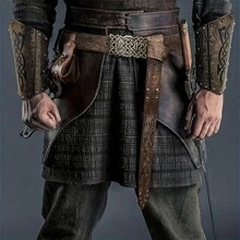 4 件套 PU 皮革腰带袋和袖口套装，适合所有季节，腰带袋，袖口，复古设计，适用于 LARP 角色扮演道具 - A - 查看 9