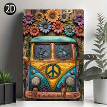 Biển thiếc kim loại phong cách Hippie cổ điển 8x12 inch (20x30cm), đồ trang trí treo tường thích hợp cho mùa xuân/hè, tuyệt vời cho phòng ngủ, phòng khách, phòng tắm hoặc phòng vệ sinh, quà tặng lý tưởng cho Ngày của Mẹ/Cha - Nhiều màu - Xem 3
