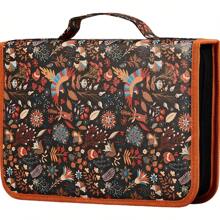 1 pieza Estuche con cremallera de estilo bohemio, estuche multifuncional para portadas de libros y cuadernos, útiles escolares para volver al colegio