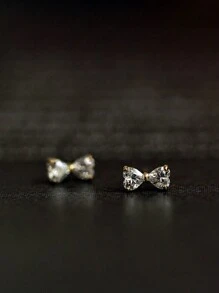 1 Pair S925 Sterling Silver Cubic Zirconia Bowknot Stud Earrings, Versatile Jewelry Accessories, Gifts For Girlfriends & Best Friends