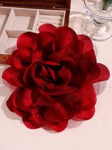 20 厘米夸张复古优雅双层雪纺面料花朵胸针，晚礼服、西装、主持人礼服装饰配件衣服包饰学校办公室配件衬衫夹克首饰圣诞节万圣节衣服别针有趣可爱的教师礼物