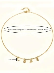 1PC Gold Silver Rose Gold, Custom English Letter Necklace, Personalized Name Necklace Chain, Women's Jewelry, Birthday Gifts, The Best Choice For Family And Friends, Suitable For All Occasions To Wear