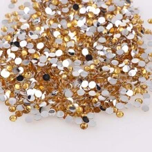 1000pcs Flat Back Resin Rhinestones, Resin Crystals, Round Flat Bottom Resin Gems, For Accessories, Shoes, Clothes, Cosmetics, Bags, Handmade DIY Art Decorations
