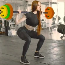 Adjustable Barbell Weight Set, 40lb /20kg Adjustable Free Weights For Home And Gym Workout - Yellow Orange and Green - View 4