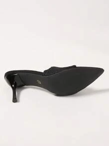 Schwarze Sommer Stiletto-High-Heel-Sandaletten mit Mesh-Zehenkappe, minimalistische vielseitige formelle Damensandalen, spitzer Zeh elegante schmale High Heel Mules