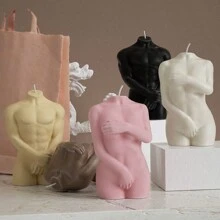 幻想主题香薰蜡烛硅胶模具 - 独特的男性和女性身体形状，DIY 工艺工具 - 白色 - 查看 3