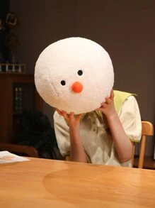 卡通毛绒雪球毛绒玩具，可爱雪球舒适柔软白色毛绒雪球，新年雪装饰，冬季家庭游戏球和儿童礼物房间装饰 - 白色 - 查看 3