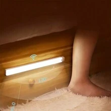 1 件 4 英寸/8 英寸/11.9 英寸/19.8 英寸运动传感器 LED 灯条，暖光/白光，可充电，无线，超薄，可调光，适用于橱柜、厨房、走廊、衣柜（塑料） - 白色 - 查看 9