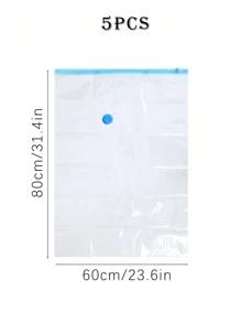 6 pièces Sacs de compression sous vide transparents avec pompe à main, organisateurs de voyage en plastique portatifs économisant de l'espace, sacs de rangement de vêtements hermétiques de grande capacité pour la maison, sacs de compression de bagages étanches, anti-mites anti-moisissure