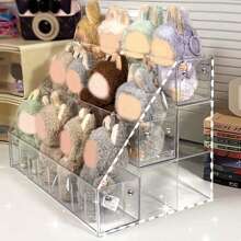 1pc Transparent Acrylic Tiered Display Stand For Plush Toys, Collectible Figurines, Key Chains, Width 2.75in, Suitable For Storing Items Less Than 2.75in Wide