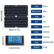 200 Watts Solar Panel Kit 100A 12V Battery Charger With Controller Caravan Boat - Black - View 11