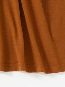 3 件套女婴无袖方领可爱休闲连衣裙 - 棕色 - 查看 8