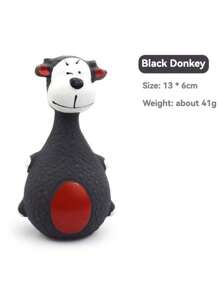1pc Bite-Resistant Squeaky Latex Dog Toy - Adorable Cartoon Puppy Chew Toy, Essential Pet Amusement! Cartoon Style, Multicolor, Bone Shape, Details, Squeaking Function, Great For Daily Play/Training/Holiday Celebration