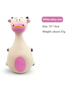 1pc Bite-Resistant Squeaky Latex Dog Toy - Adorable Cartoon Puppy Chew Toy, Essential Pet Amusement! Cartoon Style, Multicolor, Bone Shape, Details, Squeaking Function, Great For Daily Play/Training/Holiday Celebration