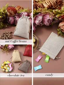 10pcs Burlap Bags With Drawstring Mixed Color Drawstring Gift Bag Jewelry Pouch Hessian Bags Burlap Sacks For Wedding Party Favors DIY Craft - 13*18cm - View 5