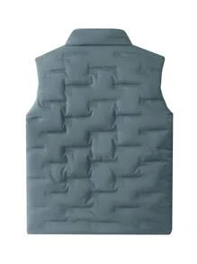 New Arrival Stand Collar Cotton-Padded Vest, Fashionable Casual Vest For Autumn/Winter - Green - View 2
