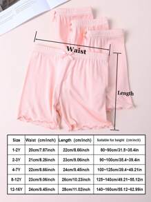 4 stuks zachte modal geplooide strik elastische taille shorts voor kinderen