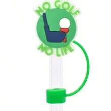 Cross-Border Hot Golf Series 10mm PVC Soft Straw Dust Proof Cap, Sports Series Straw Dust Proof Cover - Golf Series02 - View 6