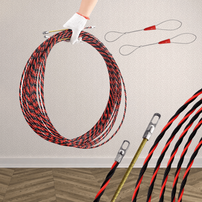 1pc Cable Pulling Fish Tape, Convenient Cable Laying Insertion And Withdrawal Tool, Suitable For Electricians To Pull Cables, Ethernet Cables, Wires, With Flexible Spring Guide Head, Comes With 2 Cable Ties