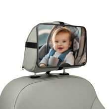 1 Pc Crash Tested And Certified Shatterproof Baby Car Mirror For Rear Facing Infant With Wide Larger Crystal Clear View - Black - View 8