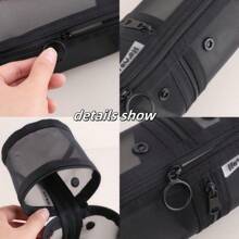 1 件全新网状两用化妆刷架，便携式拉链铅笔盒，简约大容量刷桶，适合旅行，波西米亚风情，适合度假海滩，浴室收藏，卧室收藏，大容量 - 彩色 - 查看 7